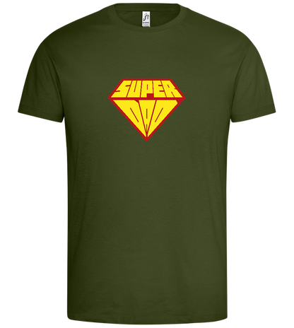 Super Dad Logo Design - Premium men's t-shirt_DARK KHAKI_front