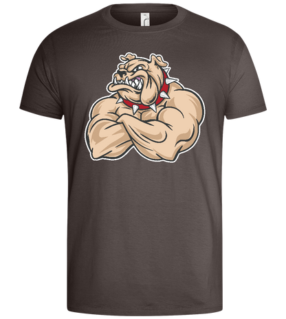 Buffed Bulldog Design - Basic men's t-shirt_DARK GRAY_front