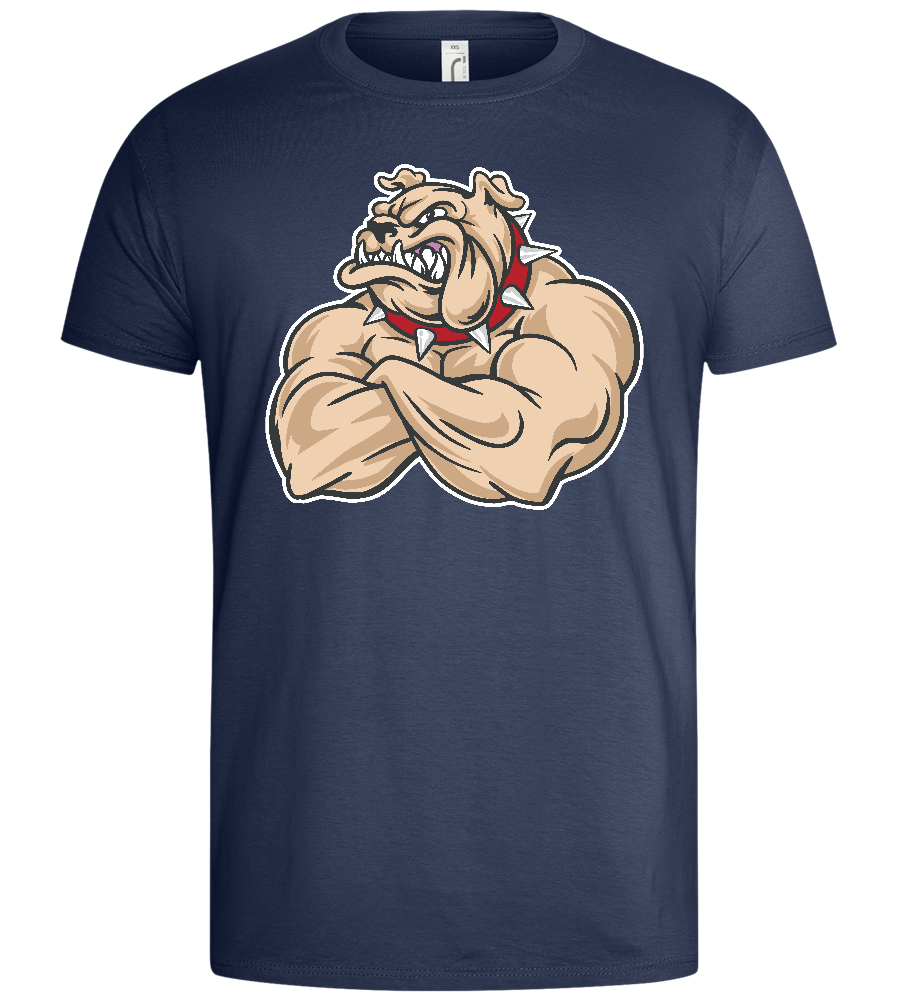 Buffed Bulldog Design - Basic men's t-shirt_DENIM_front