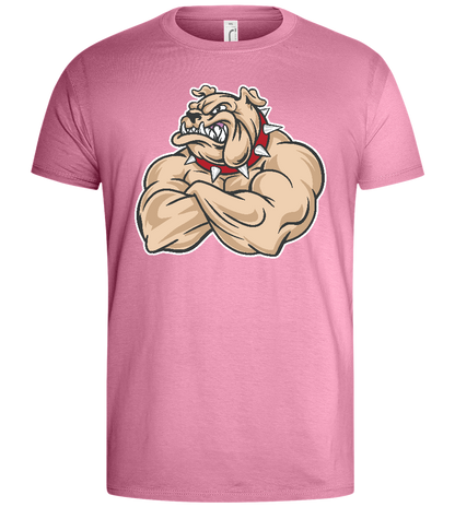 Buffed Bulldog Design - Basic men's t-shirt_PINK ORCHID_front