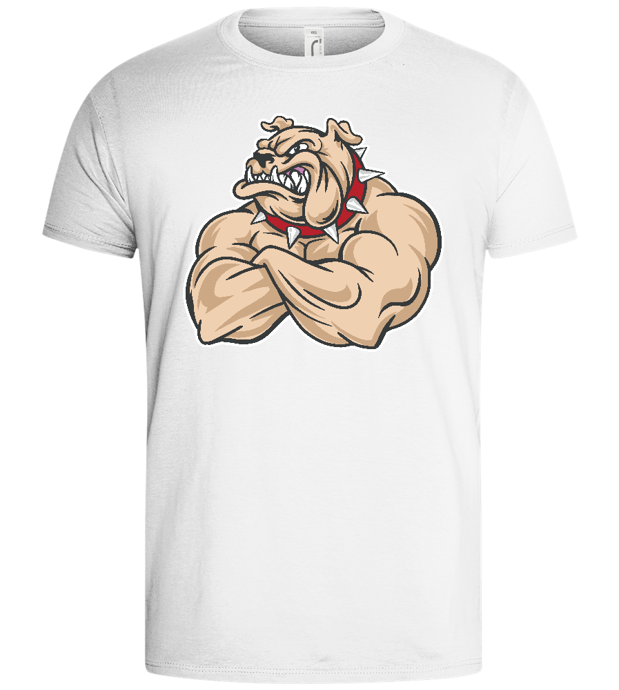 Buffed Bulldog Design - Basic men's t-shirt_WHITE_front