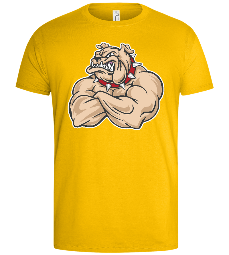 Buffed Bulldog Design - Basic men's t-shirt_YELLOW_front