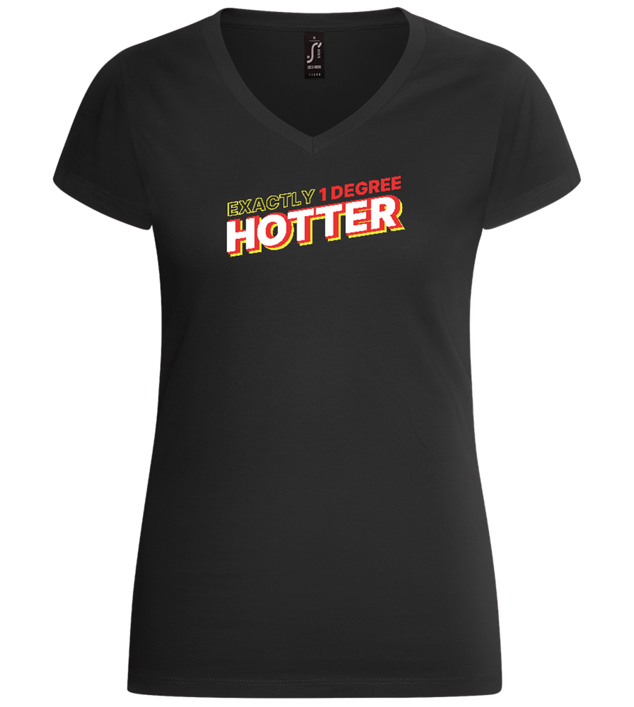 1 Degree Hotter Design - Basic women's v-neck t-shirt_DEEP BLACK_front