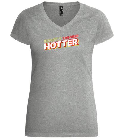 1 Degree Hotter Design - Basic women's v-neck t-shirt_ORION GREY_front