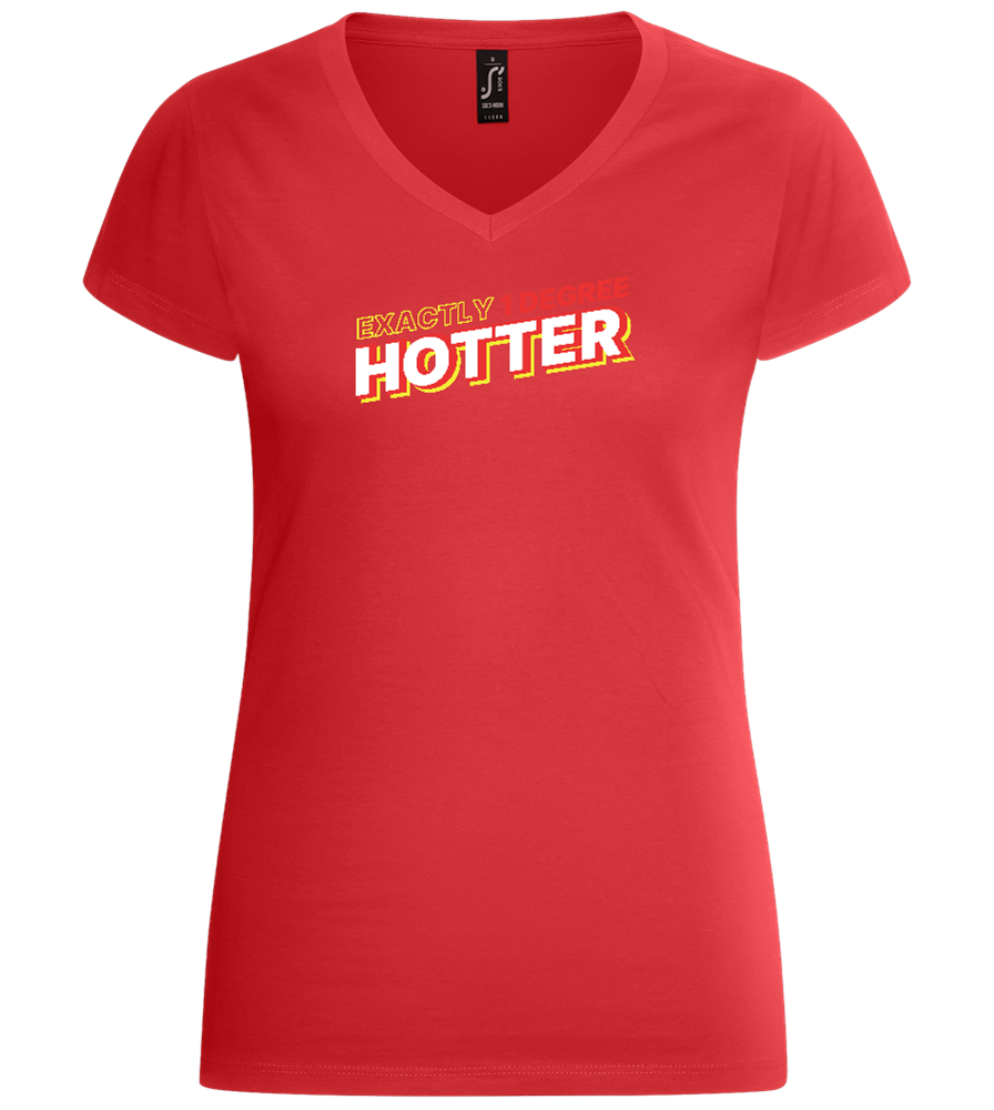 1 Degree Hotter Design - Basic women's v-neck t-shirt_RED_front