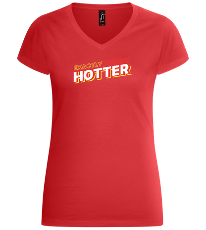 1 Degree Hotter Design - Basic women's v-neck t-shirt_RED_front