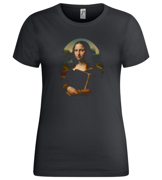The Book of Mona Lisa Design - Premium women's t-shirt_DARK GRAY_front