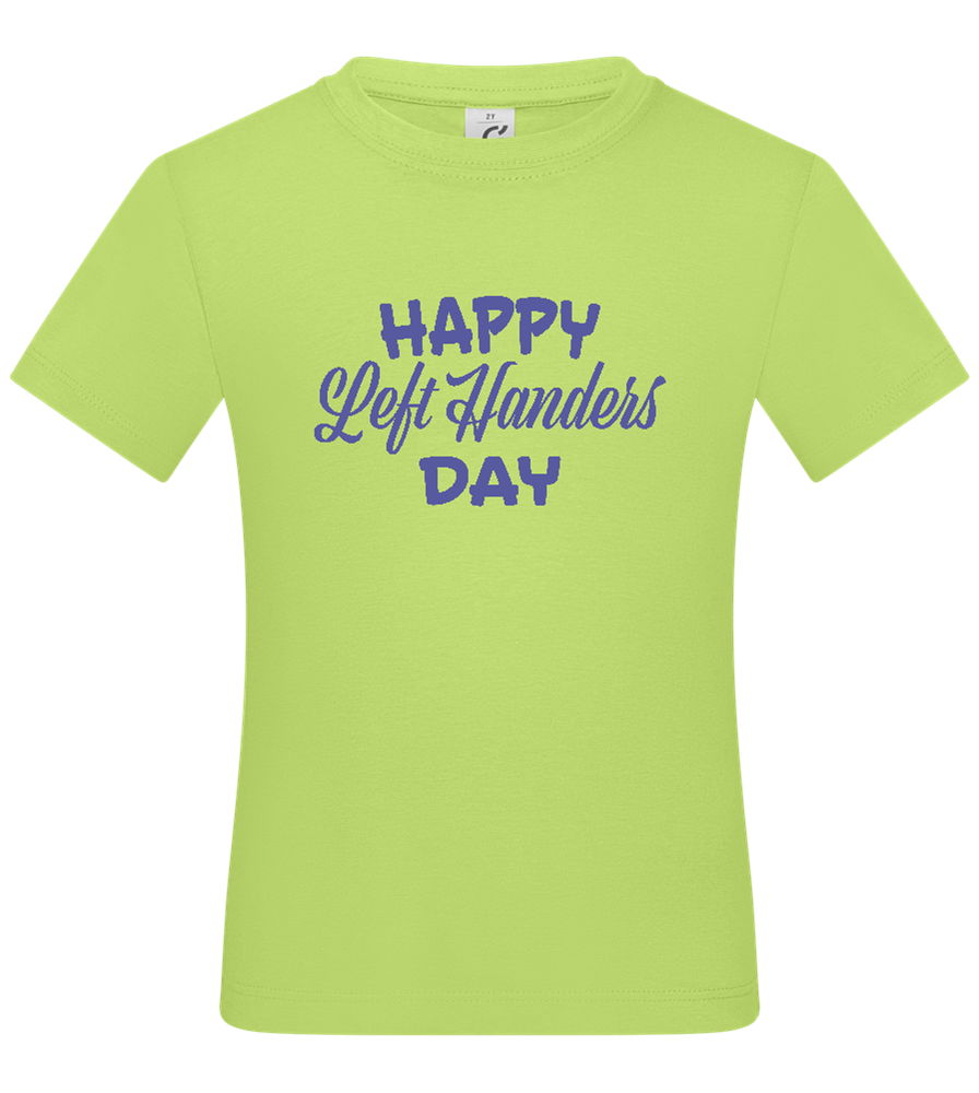 Happy Left Handers Day Design - Basic kids t-shirt_GREEN APPLE_front