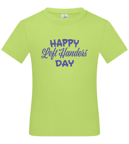 Happy Left Handers Day Design - Basic kids t-shirt_GREEN APPLE_front