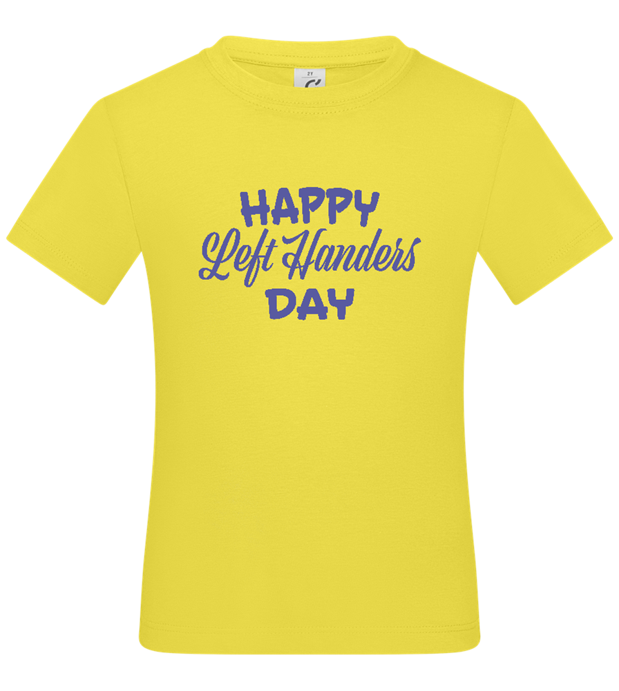 Happy Left Handers Day Design - Basic kids t-shirt_LEMON_front