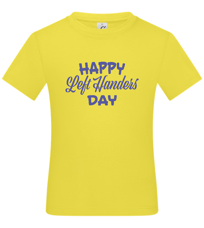 Happy Left Handers Day Design - Basic kids t-shirt_LEMON_front