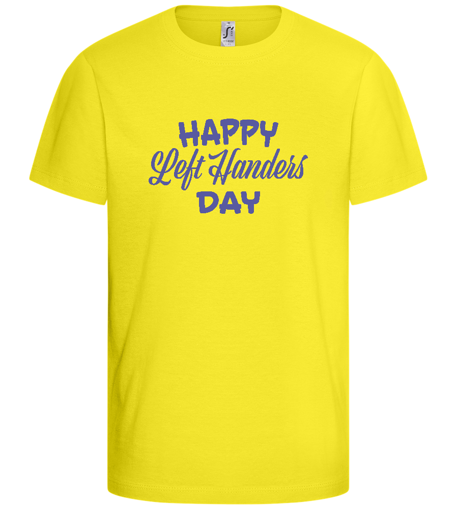 Happy Left Handers Day Design - Basic kids t-shirt_LEMON_front