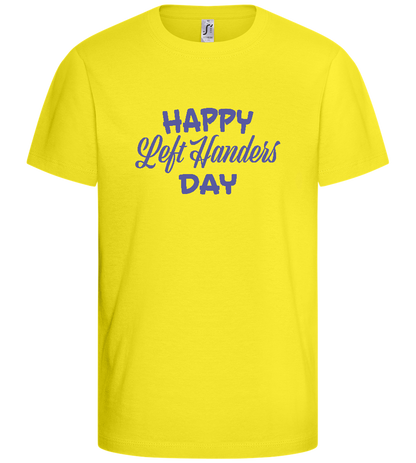 Happy Left Handers Day Design - Basic kids t-shirt_LEMON_front