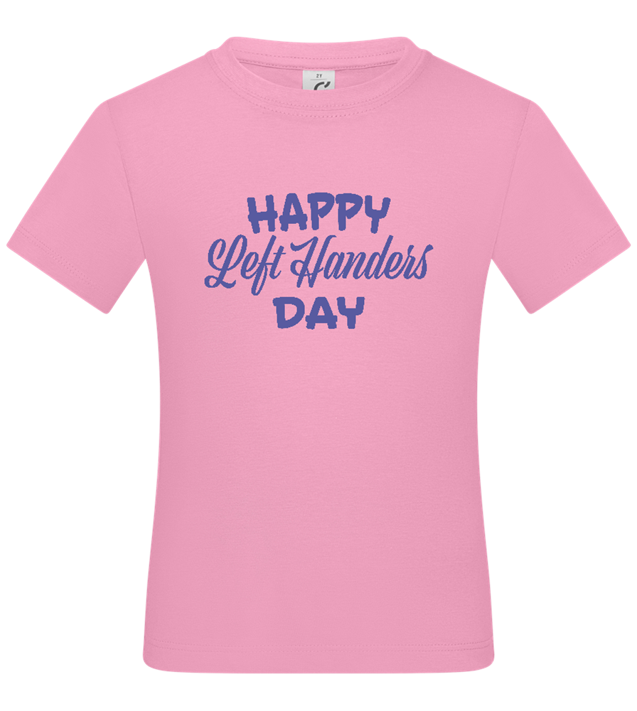 Happy Left Handers Day Design - Basic kids t-shirt_PINK ORCHID_front