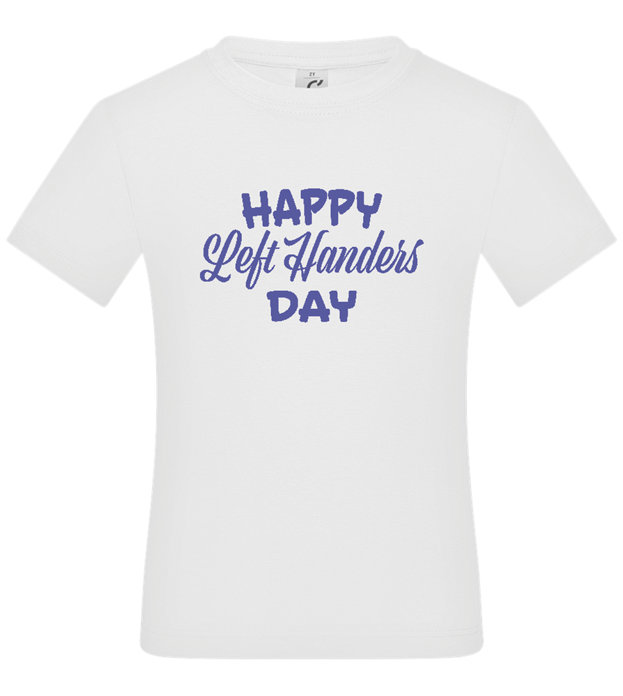 Happy Left Handers Day Design - Basic kids t-shirt_WHITE_front