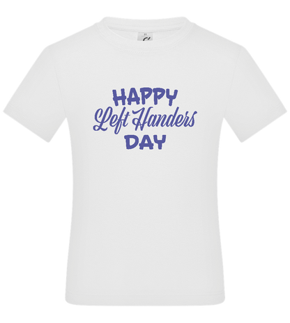 Happy Left Handers Day Design - Basic kids t-shirt_WHITE_front