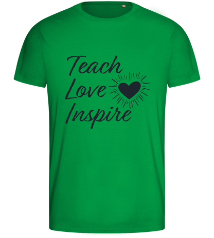 Teach Love Inspire Heart Design - Basic men's fitted t-shirt_MEADOW GREEN_front