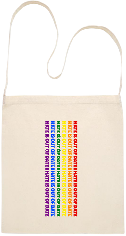 Hate is Out of Date Design - Essential cross shoulder cotton tote bag_BEIGE_front