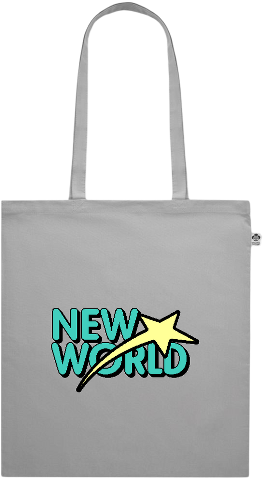 New World Design - Premium colored organic cotton shopping bag_GREY_front