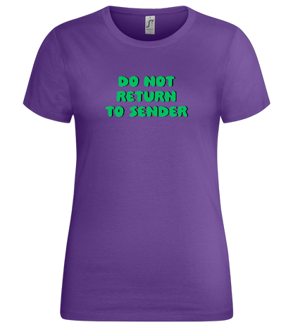 Do Not Return to Sender Design - Premium women's t-shirt_DARK PURPLE_front