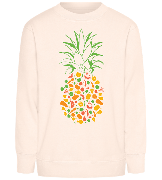 Pineapple Paradise Design - Comfort Kids Sweater_LIGHT PEACH ROSE_front