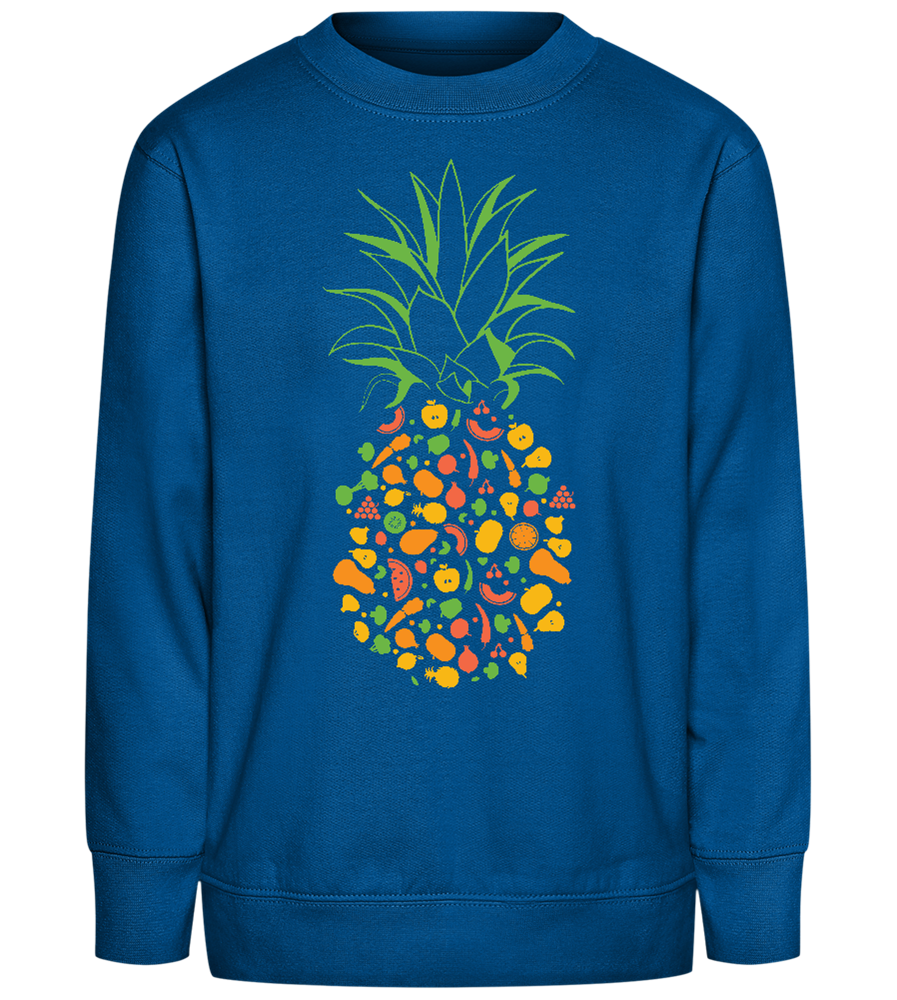 Pineapple Paradise Design - Comfort Kids Sweater_ROYAL_front