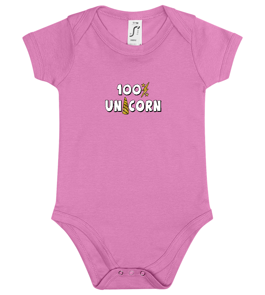 100 Percent Unicorn Design - Baby bodysuit_PINK ORCHID_front