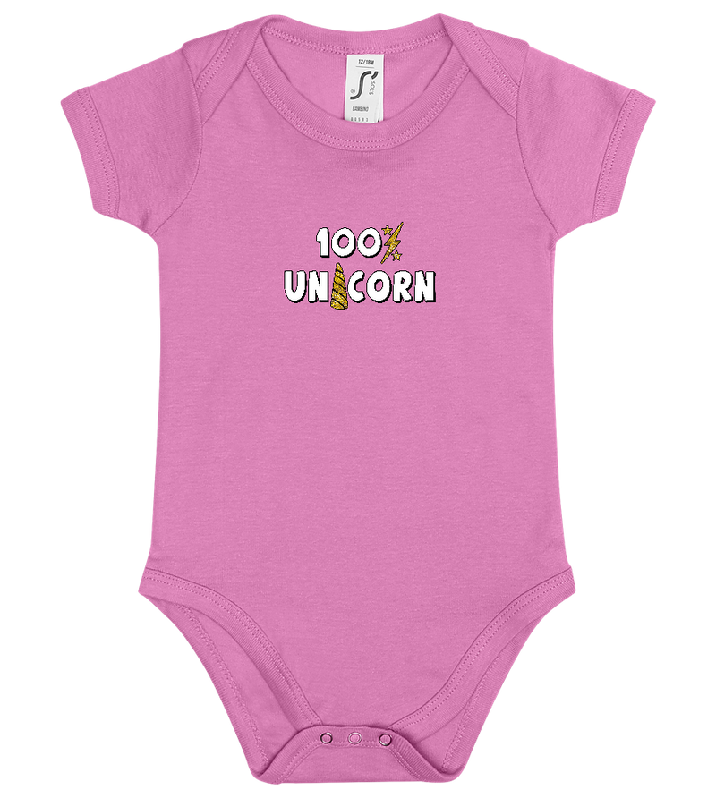 100 Percent Unicorn Design - Baby bodysuit_PINK ORCHID_front