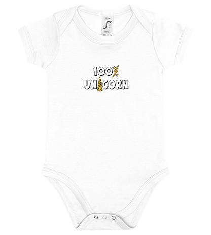 100 Percent Unicorn Design - Baby bodysuit_WHITE_front