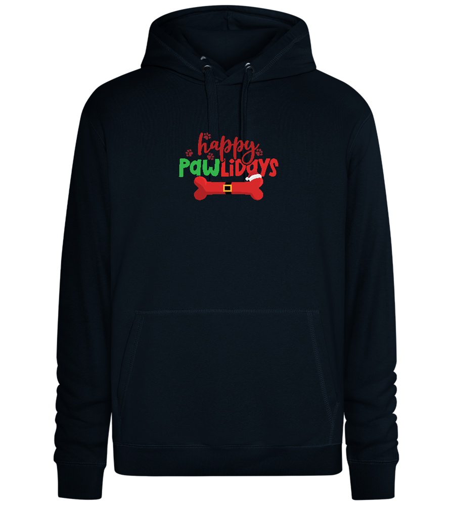 Happy Pawlidays Design - Premium unisex hoodie_BLACK_front