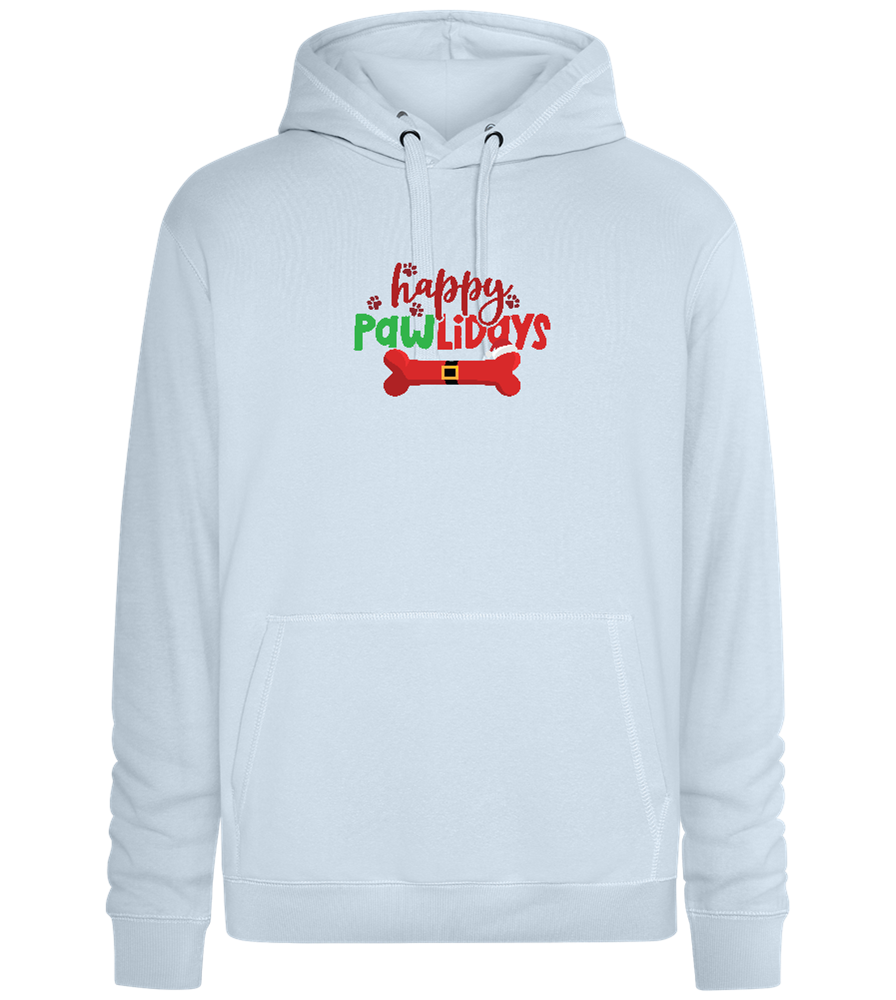 Happy Pawlidays Design - Premium unisex hoodie_CREAMY BLUE_front