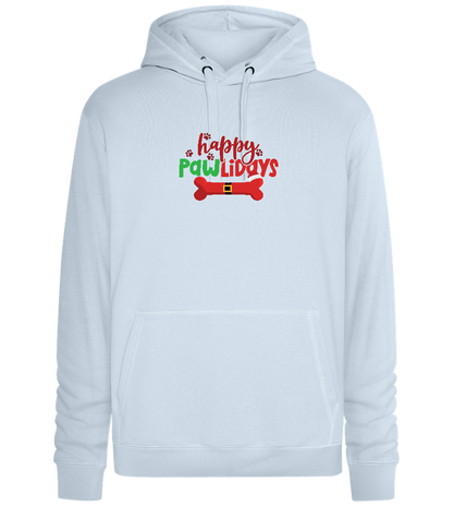 Happy Pawlidays Design - Premium unisex hoodie_CREAMY BLUE_front