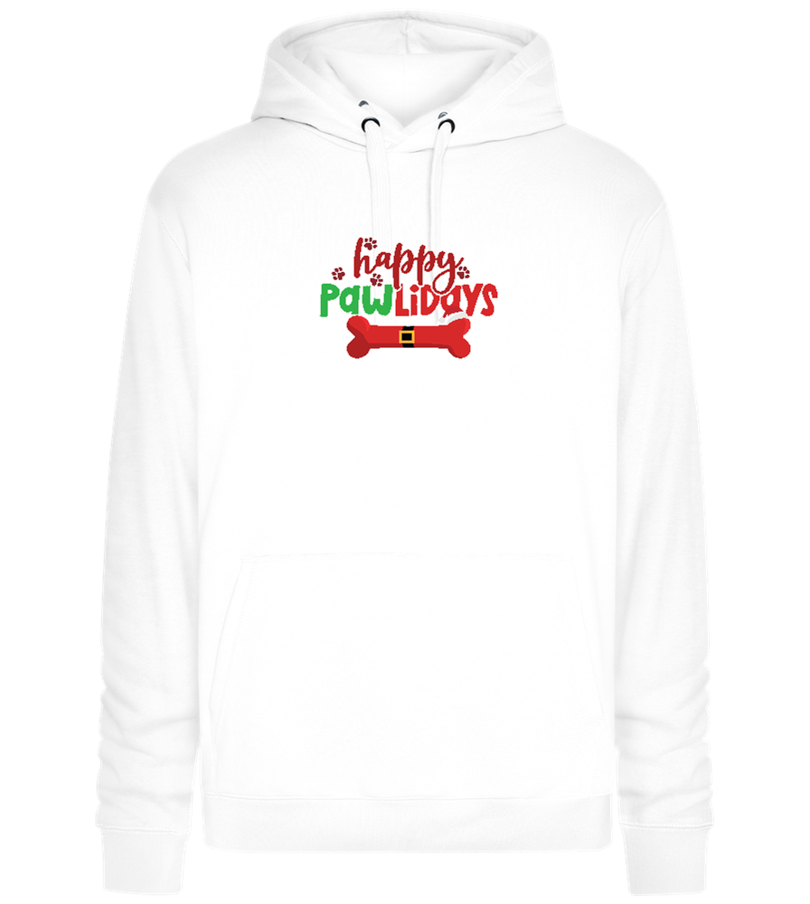 Happy Pawlidays Design - Premium unisex hoodie_WHITE_front