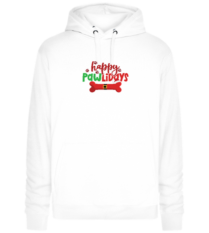 Happy Pawlidays Design - Premium unisex hoodie_WHITE_front