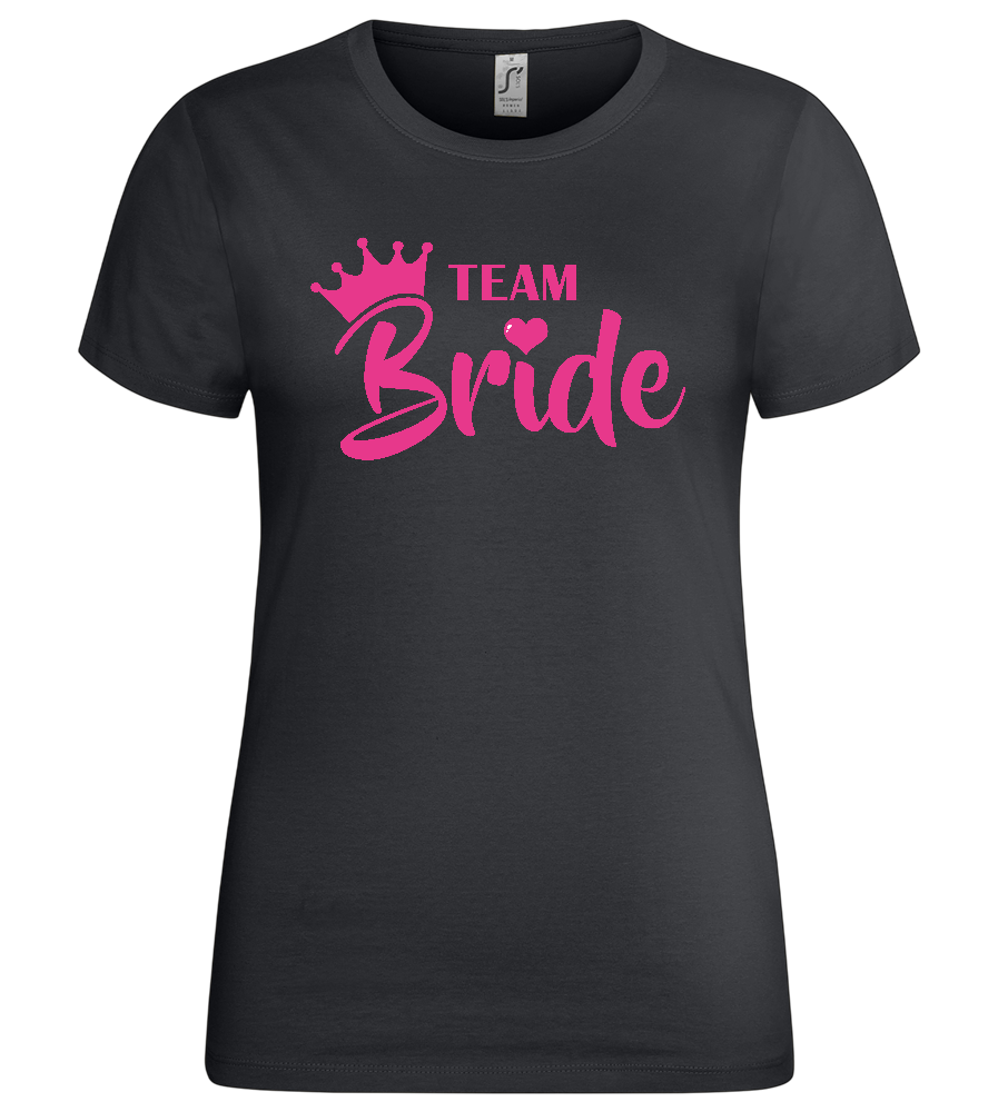 Team Bride Crown Design - Premium women's t-shirt_DARK GRAY_front