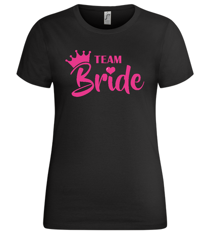 Team Bride Crown Design - Premium women's t-shirt_DEEP BLACK_front