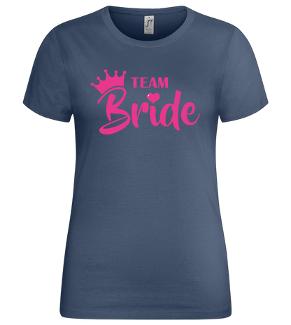 Team Bride Crown Design - Premium women's t-shirt_DENIM_front