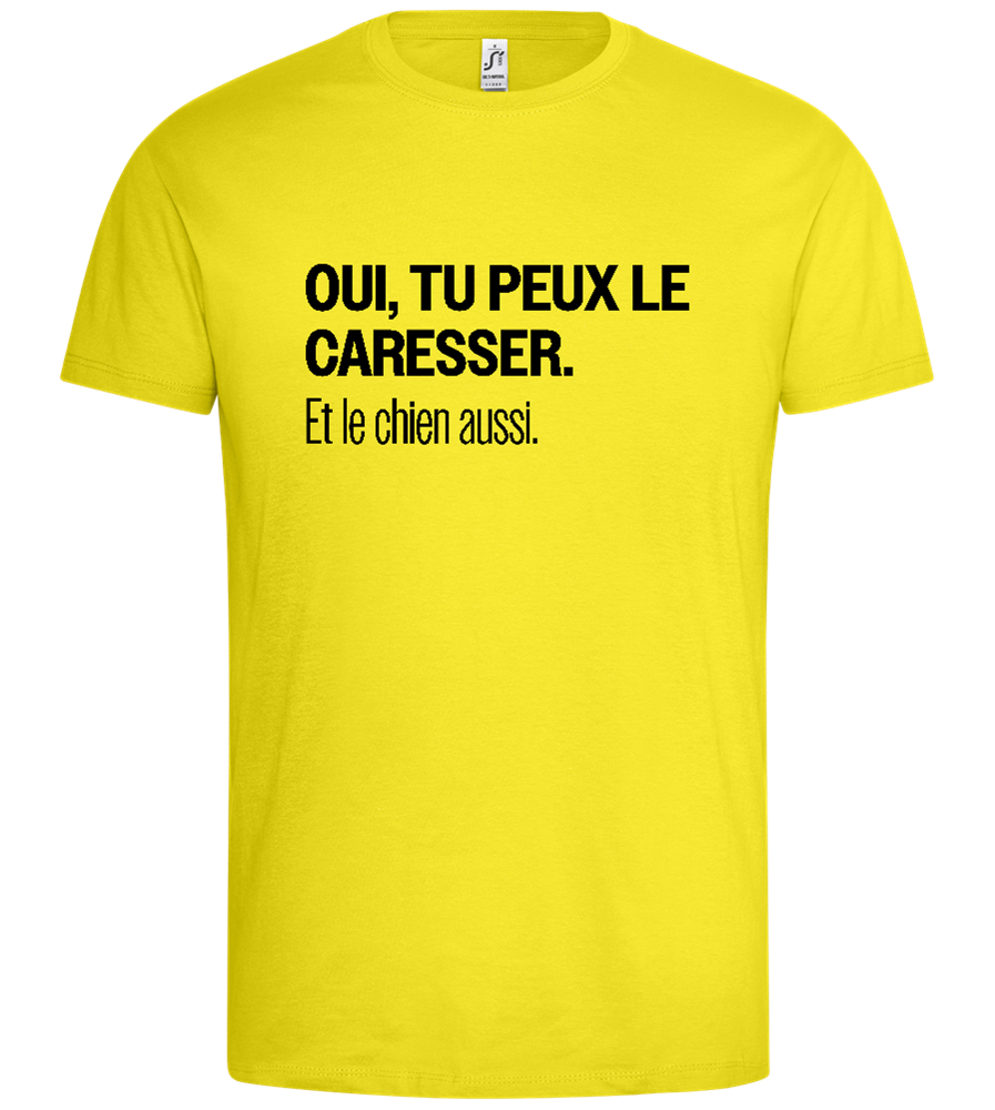 Tu Peux le Caresser Design - Premium men's t-shirt_LEMON_front