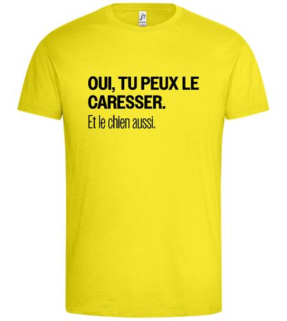 Tu Peux le Caresser Design - Premium men's t-shirt_LEMON_front