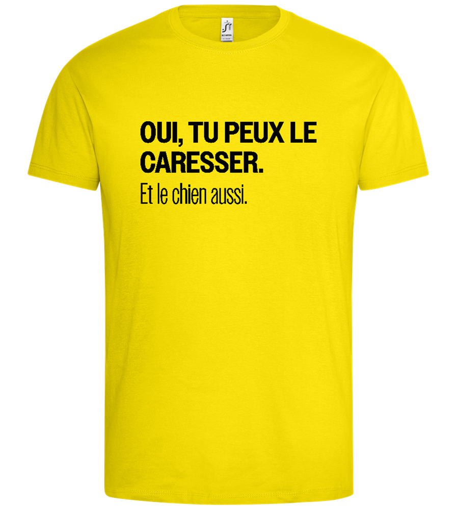 Tu Peux le Caresser Design - Premium men's t-shirt_YELLOW_front