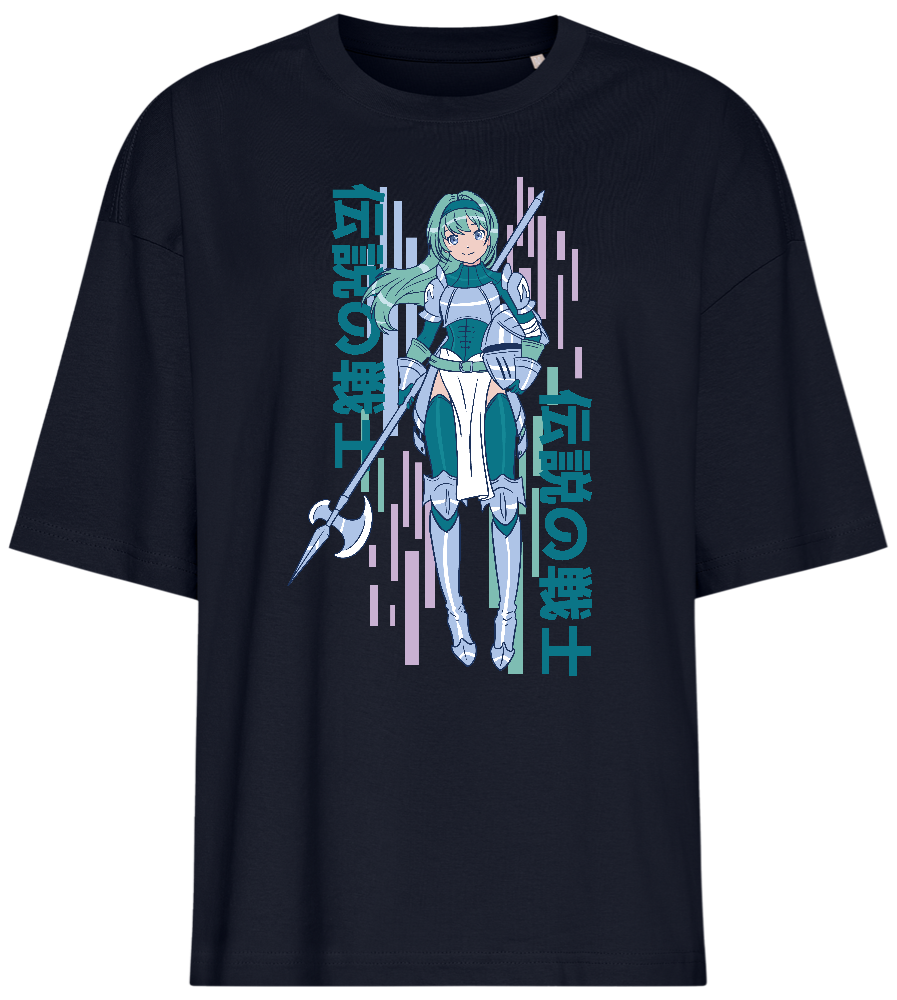 Armored Knight Design - Premium women's oversized t-shirt_FRENCH NAVY_front