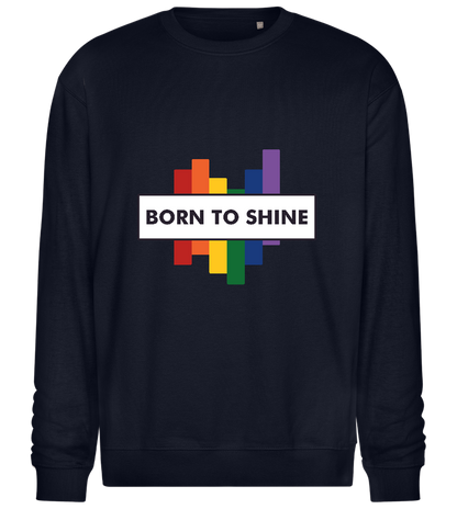 Born to Shine Design - Comfort Essential Unisex Sweater_FRENCH NAVY_front