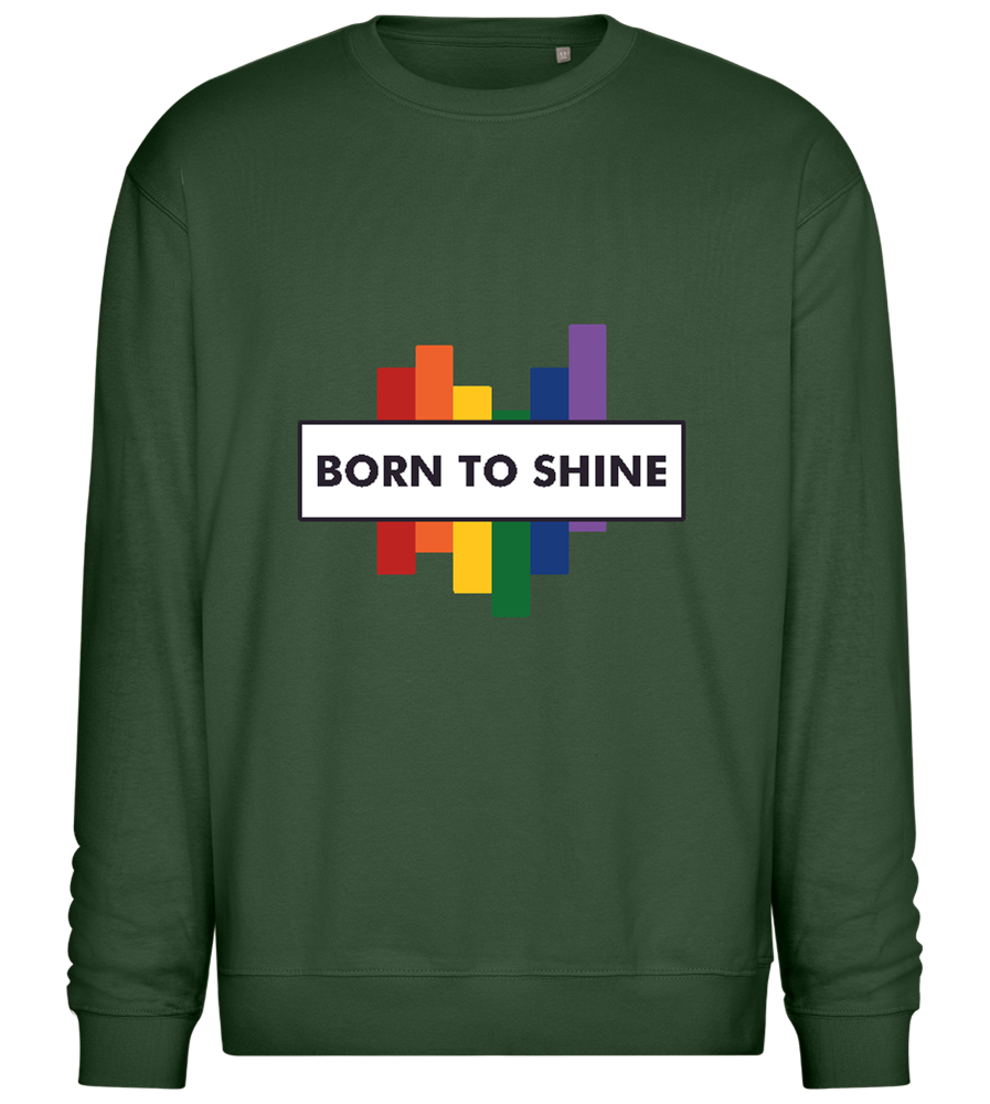 Born to Shine Design - Comfort Essential Unisex Sweater_GREEN BOTTLE_front