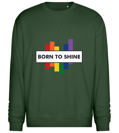 Born to Shine Design - Comfort Essential Unisex Sweater_GREEN BOTTLE_front