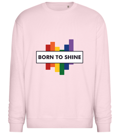 Born to Shine Design - Comfort Essential Unisex Sweater_LIGHT PEACH ROSE_front