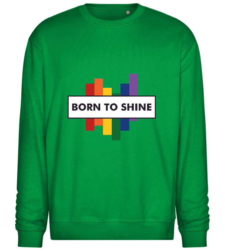 Born to Shine Design - Comfort Essential Unisex Sweater_MEADOW GREEN_front