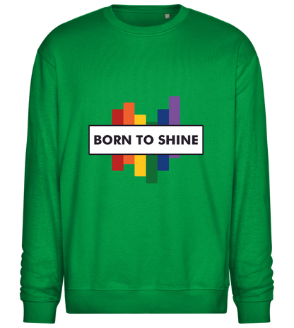 Born to Shine Design - Comfort Essential Unisex Sweater_MEADOW GREEN_front