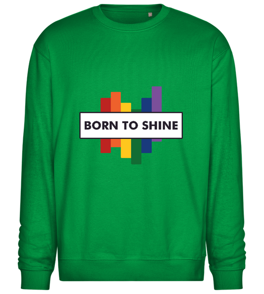 Born to Shine Design - Comfort Essential Unisex Sweater_MEADOW GREEN_front