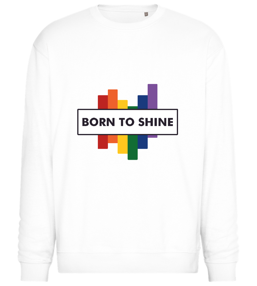 Born to Shine Design - Comfort Essential Unisex Sweater_WHITE_front