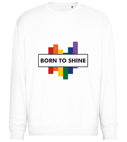 Born to Shine Design - Comfort Essential Unisex Sweater_WHITE_front